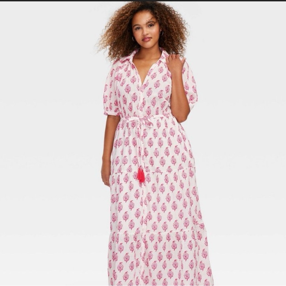 Roller Rabbit x Target Pink Maxi Dress-large